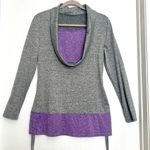 Gray and Purple Women's Sports Shirt | Athletic wear shirt women New fits as M